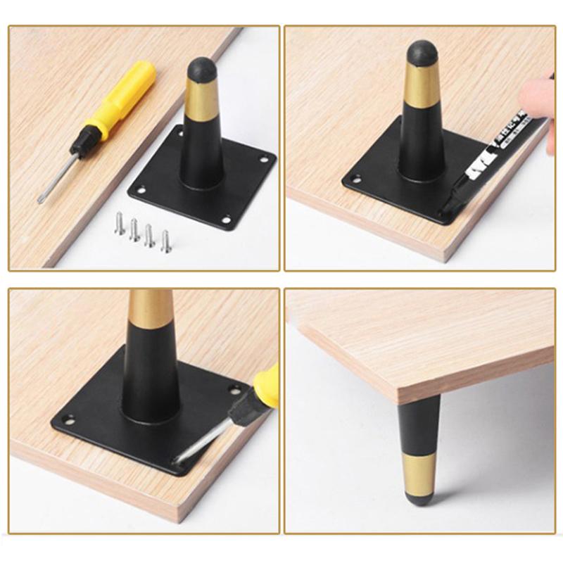1pcs 10cm 12cm 15cm 17cm 20cm 25cm 30cm 35cm 40cm Metal Feet Sofa Feet Oblique Cone Furniture Support Legs