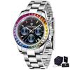 PAGANI DESIGN PD-1644 Rainbow Bezel Sport Watch Men Quartz Stainless Steel 100M Waterproof Mens Watch VK63 Sapphire Chronograph