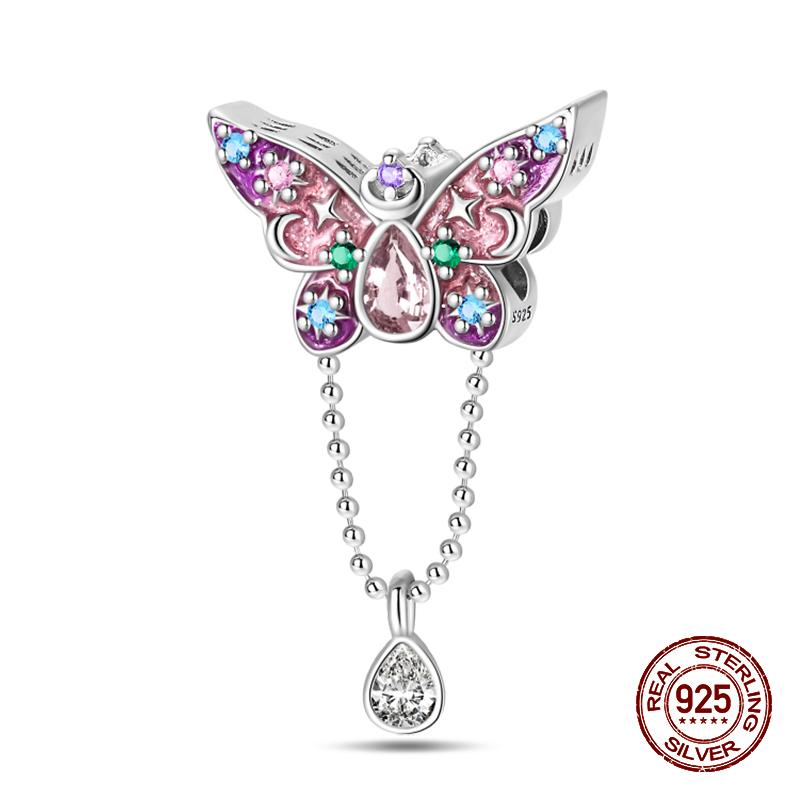 100% оригинальное серебро 925 пробы с перьями, красочные подвески в виде ловца снов, подвески, подходят для оригинальных браслетов 925, ювелирные изделия своими руками