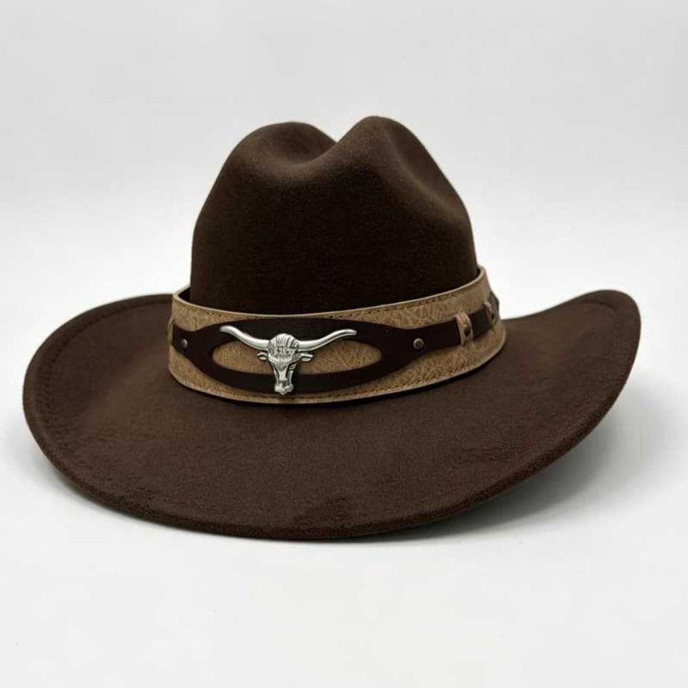 Bull Skull Fedora Hat Ethnic Style Topper Hat Fashion Jazz Top Hat Women