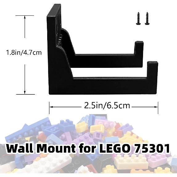 Wall Mount for Lego Star Wars Luke Skywalker’s x-Wing Fighter 75301,Vertikal Wall Mount for Brick Modell X-Wing 75301 Black