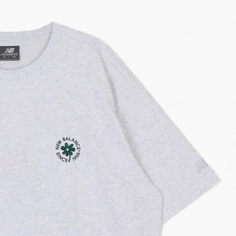 New Balance Футболка с коротким рукавом Half Club Uni Flower, полуоблегающая, Nbnefco233 16, футболка с коротким рукавом