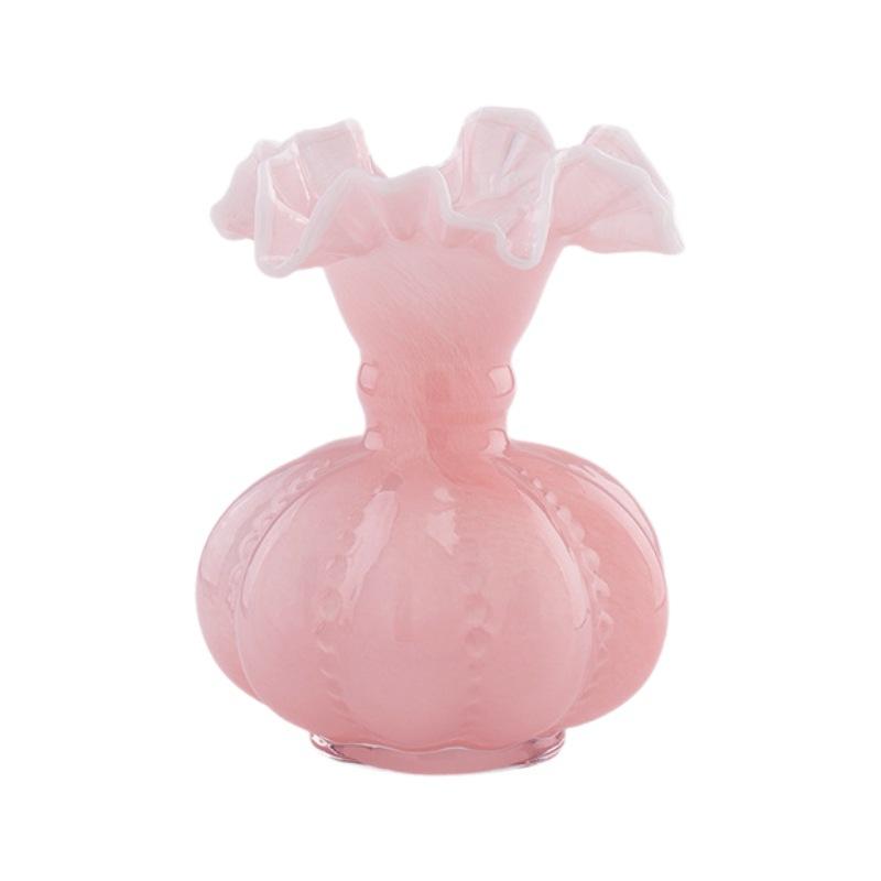 Роскошная стеклянная ваза Французский Винтаж Стиль Fenton для Гостиной Настольная Цветочный Декор