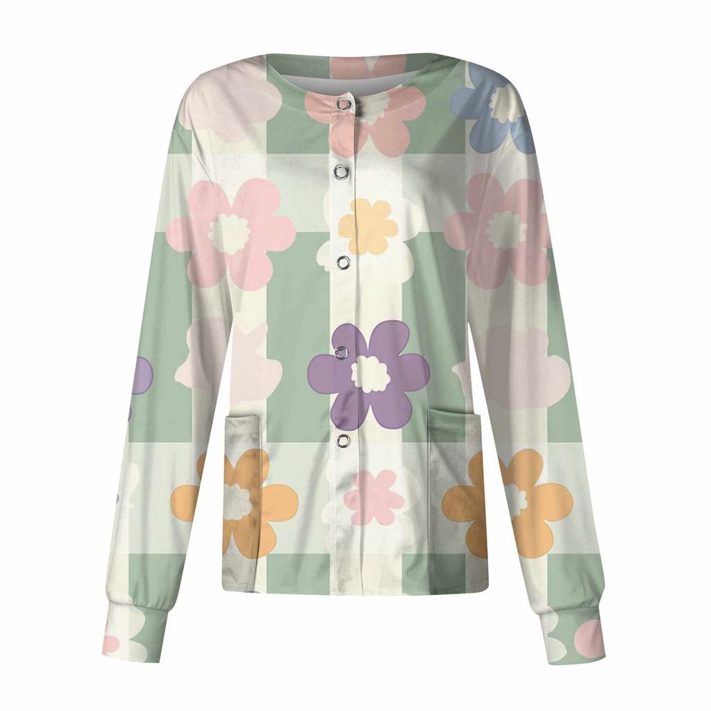 Женский однобортный защитный комбинезон с длинным рукавом и карманом, рабочий воротник-стойка, кардиган, куртка, топ