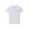 Puma Solid Color Casual Breathable Comfortable Fitted Round Neck Short Sleeve T-Shirt Women Tops Purple 682916-84