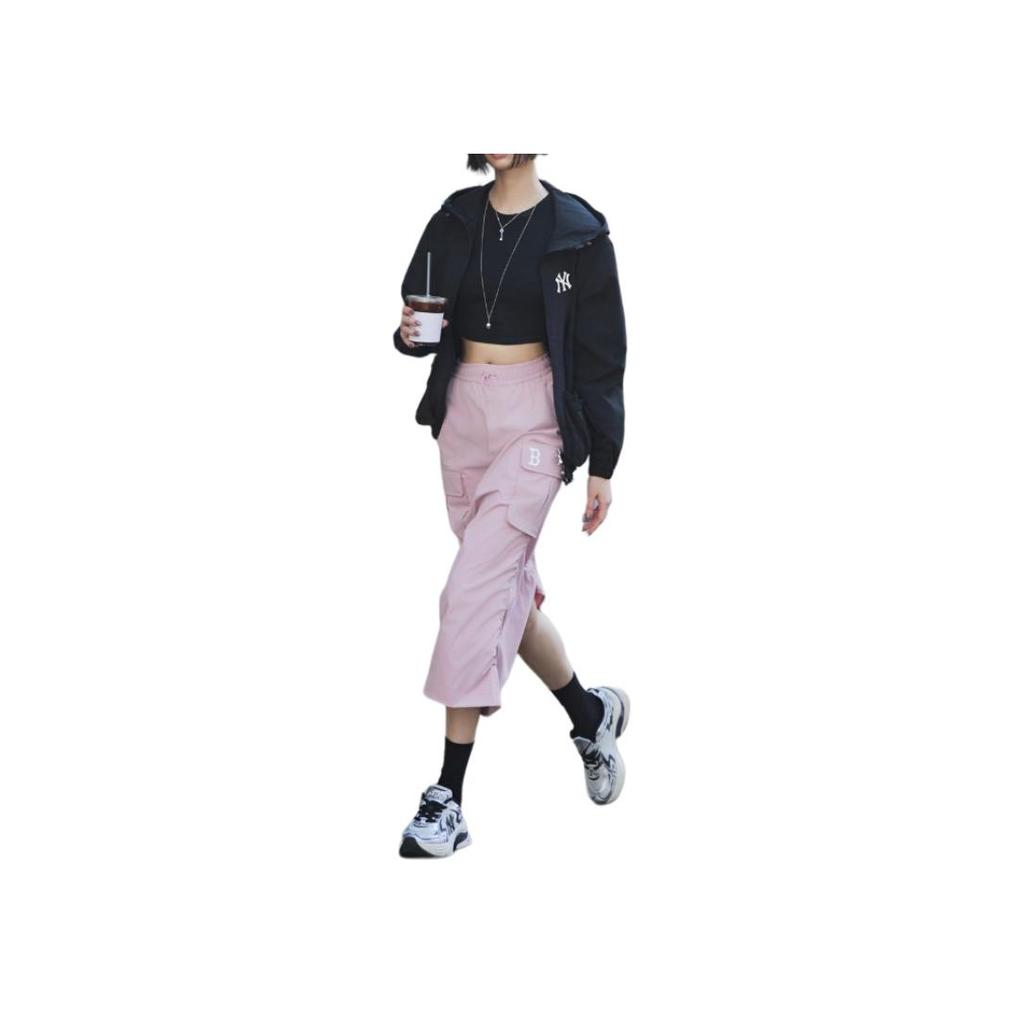 New MLB Casual Long Skirt Women's Pink 3FSKB0253-43PPM