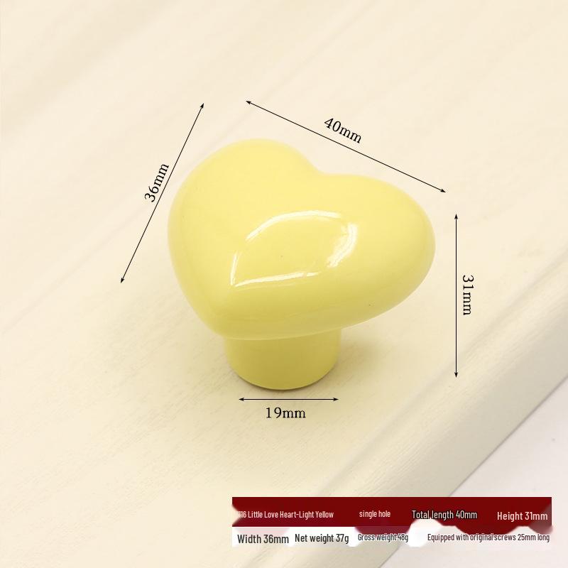 Керамические ручки для ящиков и шкафов в форме сердца с детским мультяшным принтом