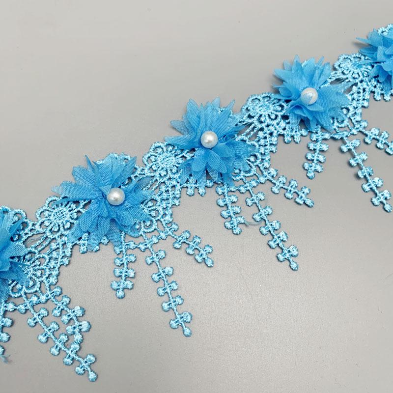 (1 Yards/Lot) 80mm Petal Chiffon Lace Fabric Webbing DIY Clothing Decoration Love Gift Ribbons Crafts