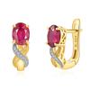 925 Sterling Silver Clasp Earrings with Natural Africa Filled Ruby Gemstones Fine Jewelry for Women