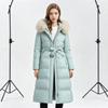 New cotton-padded jacket fashionable women's long slim winter big fur collar cotton-padded jacket thickened and warm
