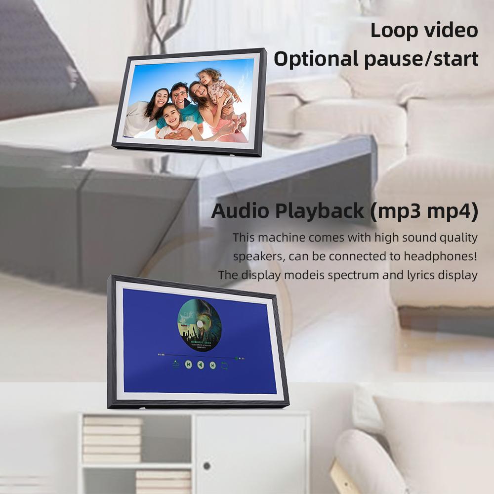 10.1 Inch Digital Photo Frame Desktop Electronic Album 1280*800 IPS Screen Supports Photo/ Video/