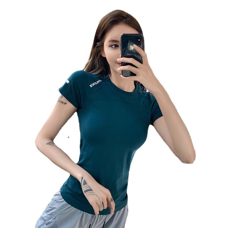 Женская быстросохнущая футболка для йоги и бега - Летняя эластичная посадка для фитнеса и пилатеса