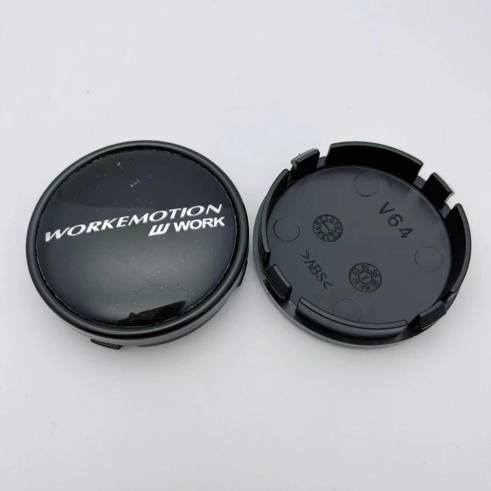 4pcs JDM W Work Emotion Logo Badge Car Wheel Center Caps O.D 64MM I.D 61MM Rim Hubcaps Cover Wheels Hub Cap Replace Accessories