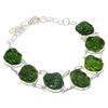 Natural Moldavite Quartz Gemstone 925 Sterling Silver Jewelry Necklace 18" J7c93