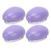 4 Pcs Egg Shape Detangling Hair Brush Wheat Straw Massage Comb Detangler Brush for Curly Long Thick