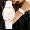 Women'S Fashion Watch Leather Strap Simple Square Strap Quartz Watch Dress Watch Gift For Ladies