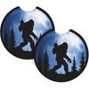 Sasquatch Bigfoot Trees Forest Car Coasters for Cup Holders Pack of 2 Neoprene Cup Mat Pad Vehicle Interior Accessories for Men Women