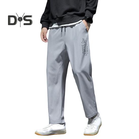 Мужские брюки весна-осень с боковыми карманами, эластичный пояс на шнурке, широкие тонкие брюки, однотонные свободные спортивные брюки в уличном стиле для повседневной работы