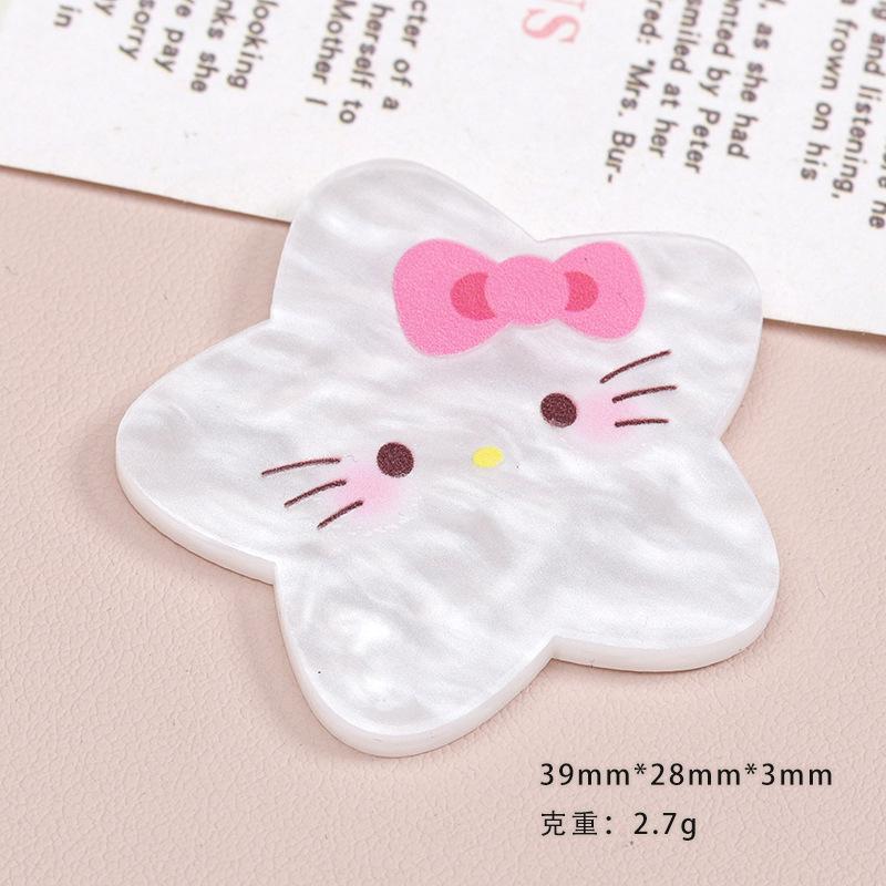 12/60PCS Cartoon DIY resin accessories accessories, kitten five pointed star cream rubber hair clip, phone case, shoe buckle, ke