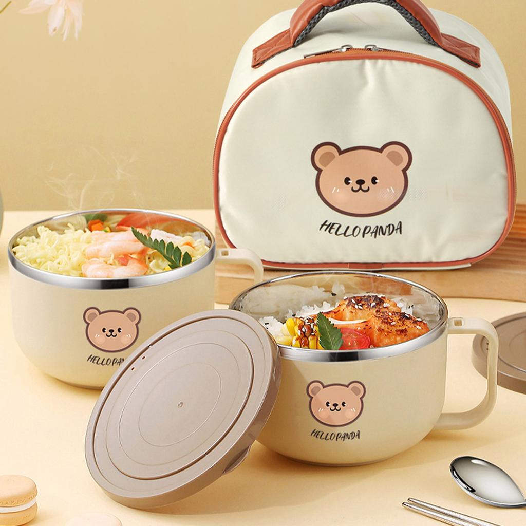 900 мл Ланч-бокс из нержавеющей стали с крышкой для студентов и офисных работников Миска для лапши быстрого приготовления Наборы посуды