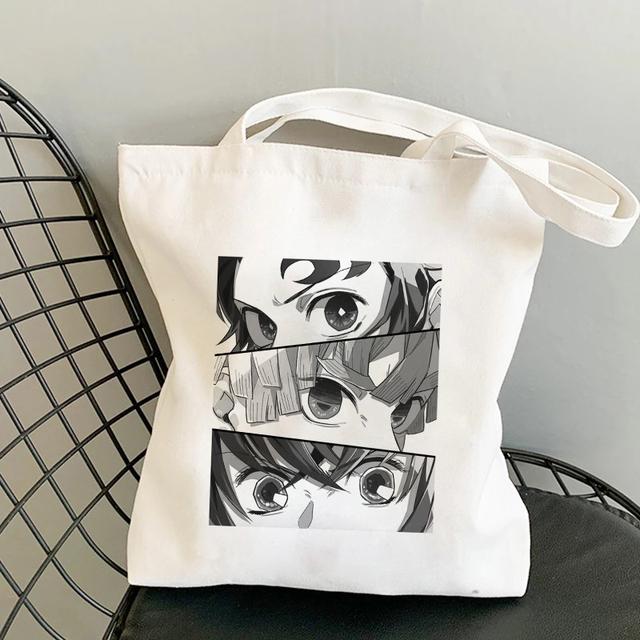 Kimetsu No Yaiba, японское аниме, истребитель демонов, женские сумки-шоппер с героями мультфильмов, сумка для покупок, сумка на плечо, женская парусиновая сумка, эко-сумки