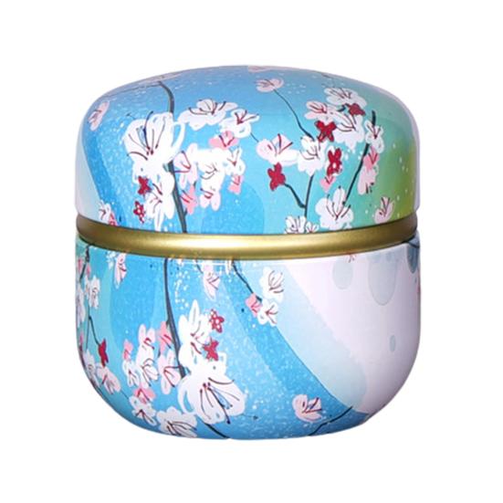 Tea Can Flower Print Wear-Resistant Tinplate Tin Can with Sealed Cover Home Storage