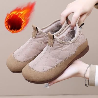 Зимние женские хлопковые туфли на мягкой подошве, теплые туфли на один шаг с плюшевой подкладкой, повседневные и удобные ленивые хлопковые туфли
