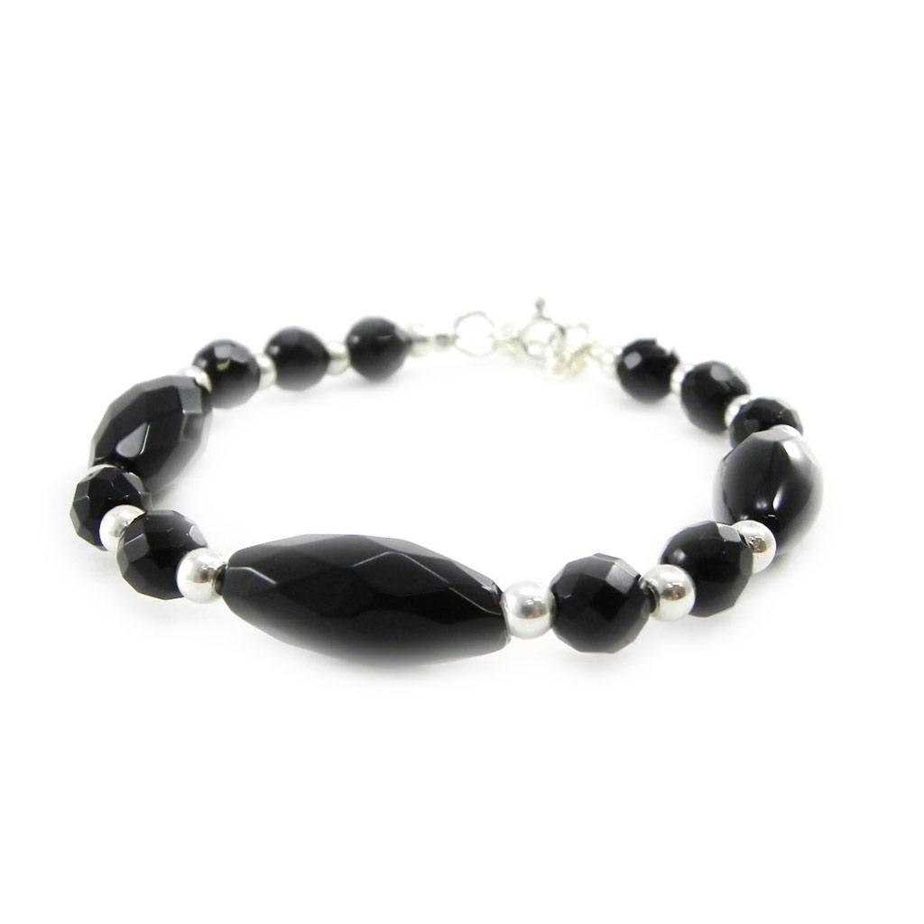 Les Trésors De Lily [I9031] - Серебряный браслет «Минералия» черный агат