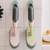 Household Floor Brush Ergonomic Non-Slip Handle Hard Bristles Floor Scrubber Kitchen Bathroom Heavy-Duty Stain Scrubbing Tool