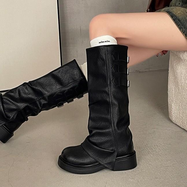 Европейские и американские спайс-герлз на толстой подошве, уличный универсальный стиль, мятые женщины, осенне-зимняя мода, ретро-дизайн, стиль для путешествий, мода бо