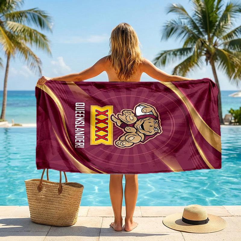 Queensland Maroons Fashion Beach Towel Portable Soft Quick Dry Towel For Swimming Camping Holiday Use
