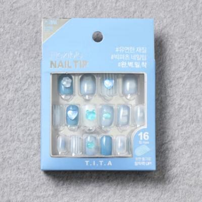 Квадратные типсы для ногтей - 25SS TITApress Синий