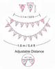 Inkdotpot Birthday Party Decorations Happy Birthday Party Garland Baby Girls Stripe Pennant Banner