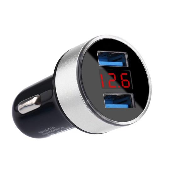 Универсальный светодиодный дисплей громкости, двойной USB-порт, 3,1 А, гнездо для автомобильного зарядного устройства для быстрой зарядки