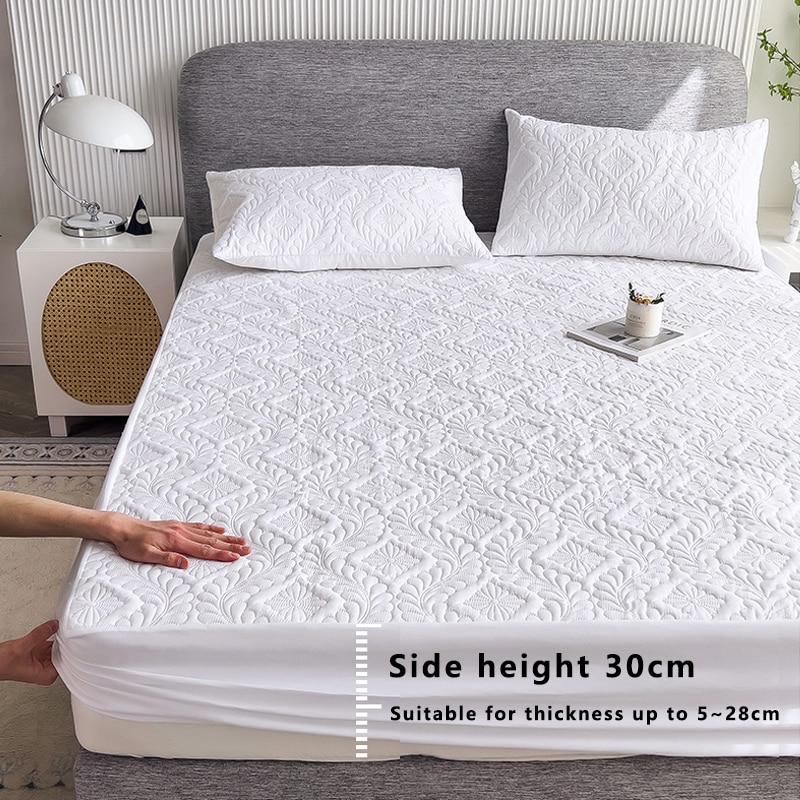 Водонепроницаемое хлопковое покрывало, мягкое, приятное для кожи покрывало для кровати, нескользящее покрывало с эластичной лентой, простыня на подкладке для кровати