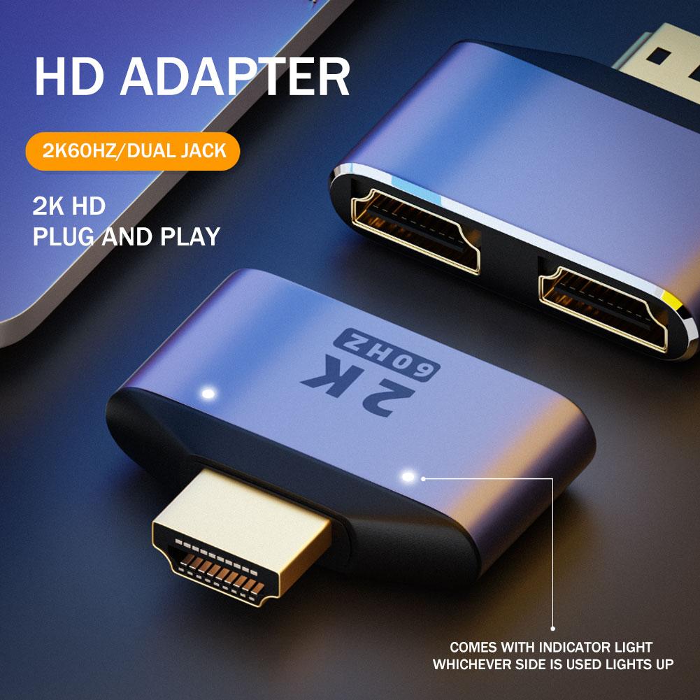 HDMI совместимый с двойным HDMIA адаптером фиолетовый 2K HD HDMI разветвитель двойной адаптер 2 для монитора Spli S2W9