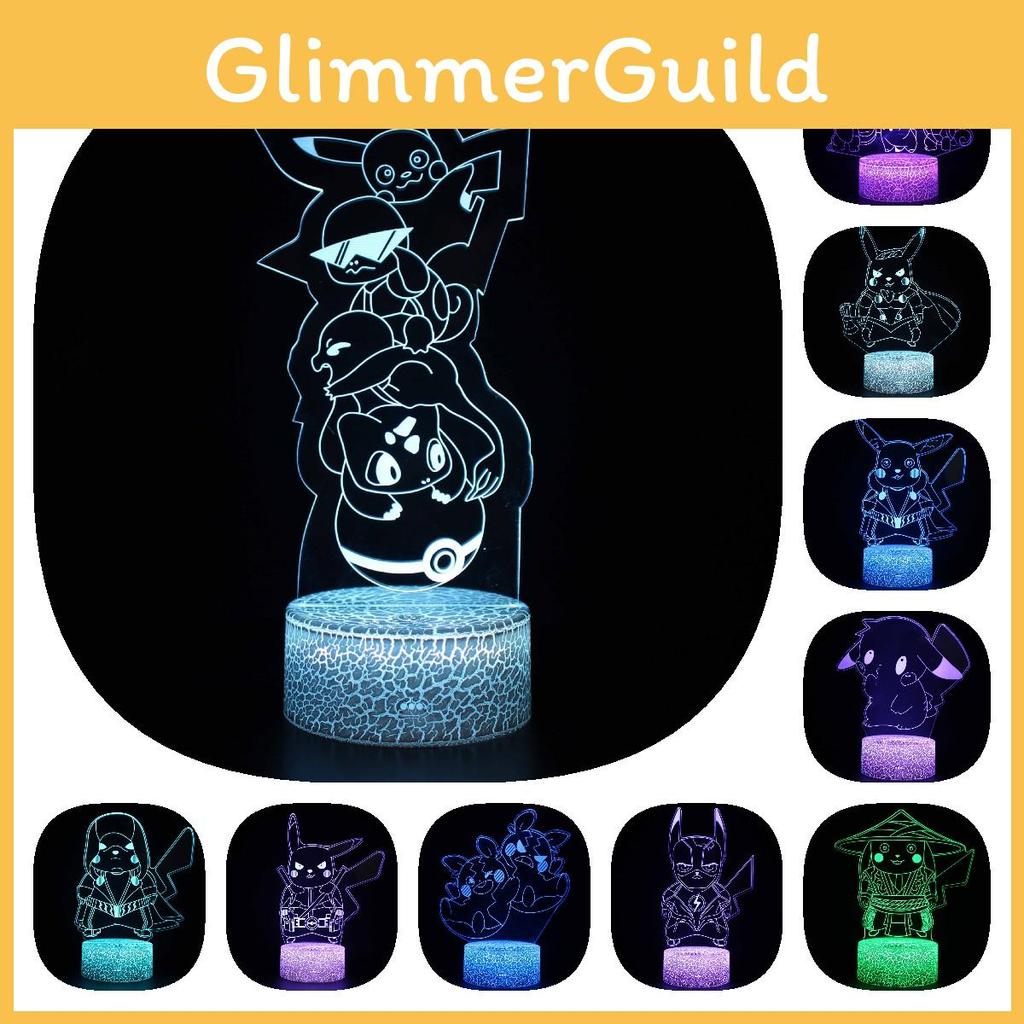 Креативный 3D ночник Пикачу Милая настольная лампа Цветная атмосферная лампа Идея для подарка