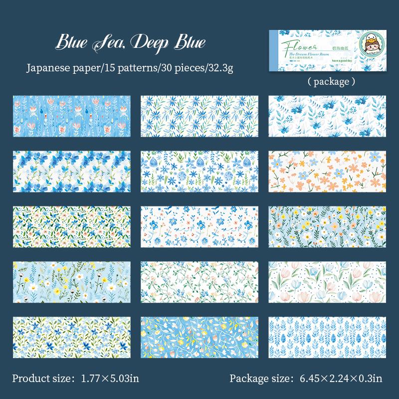 30 листов/книга Длинные наклейки с цветами Наклейки для подарочной упаковки Бумажный материал Ручная работа Аккаунт DIY Пейзаж Коллаж Украшение