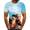 Цельный костюм для мальчика, аниме, топы в стиле Харадзюку, летняя мужская футболка, модная 3D футболка, мужская уличная одежда больших размеров