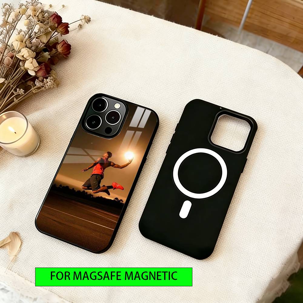 Sunset Basketball Phone Case For iPhone17,16,15,14,13,12,11 Plus,Pro Magnetic For Magsafe Wireless Charging