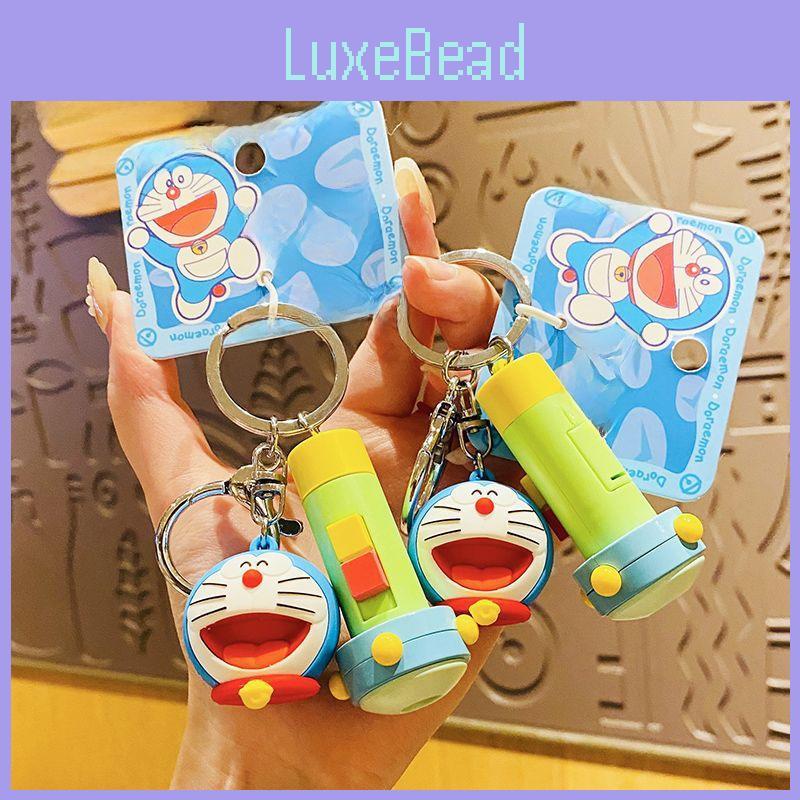 Adorable Doraemon Flashlight Keychain Whimsical Cartoon Car Bag Accessory Gift