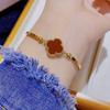 Non-Fading Anti-Allergy Fashion Personality Glitter Bracelet Female Classic Four-Leaf Clover Bracelet Versatile Ladies Bracelet