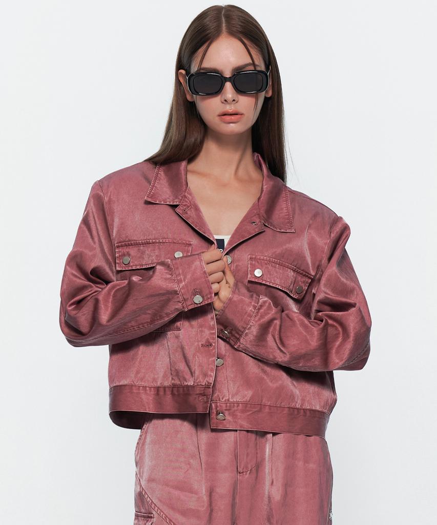 UUM Gloss Bio Crop Jacket Pink