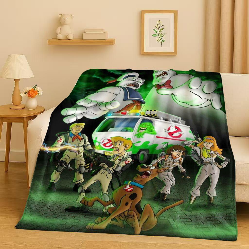 3D Horror Movie G-Ghostbusters Cartoon Flannel Blanket,Ultra Soft Warm Plush Throw for Home Bedroom Bed Sofa Cover Office Kids