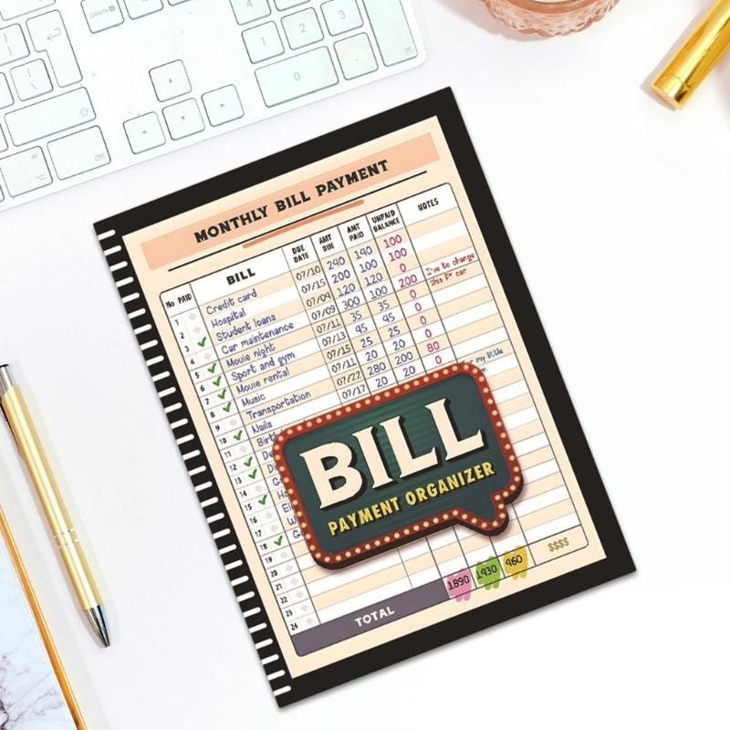 Monthly Bill Payment Checklist Notebook for Family Financial Management and Expense Trackings with Durability Paper