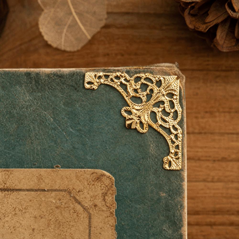 100pcs Antique Brass White Gold Retro Box Edge Guard Metal Book Album Corner Trim Table Edge