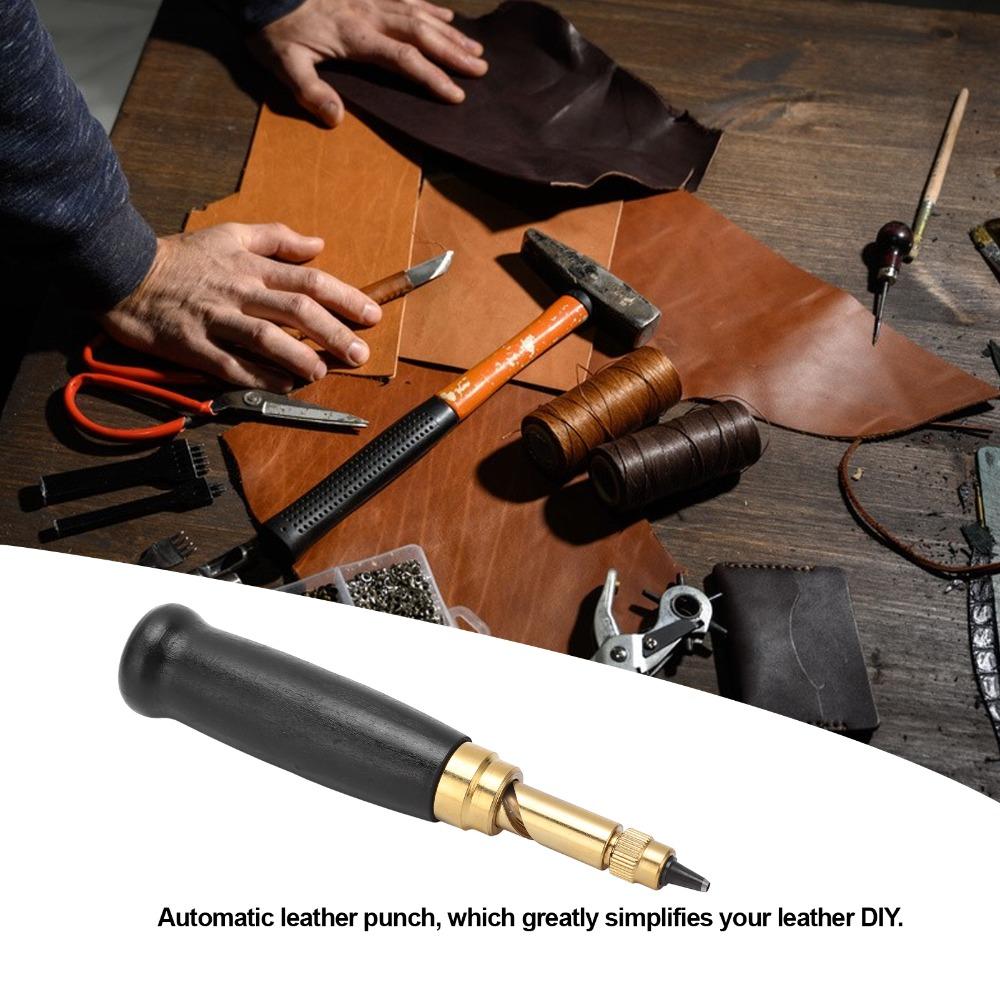 7pcs 1.5/2/2.5/3/3.5/4mm Tips Leather Hole Puncher Automatic Leather Punch For Beginners