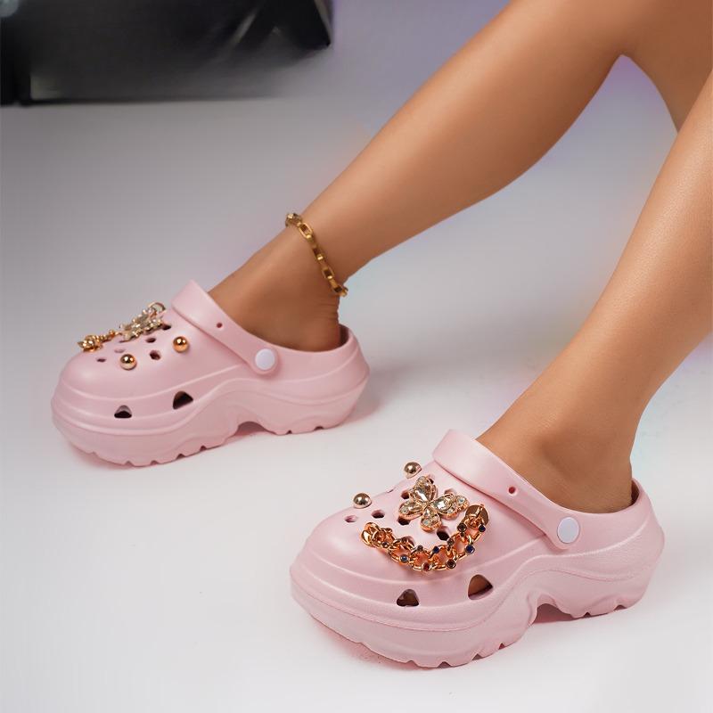 Женские туфли на толстой подошве Crocs, верхняя обувь и шлепанцы долговечны