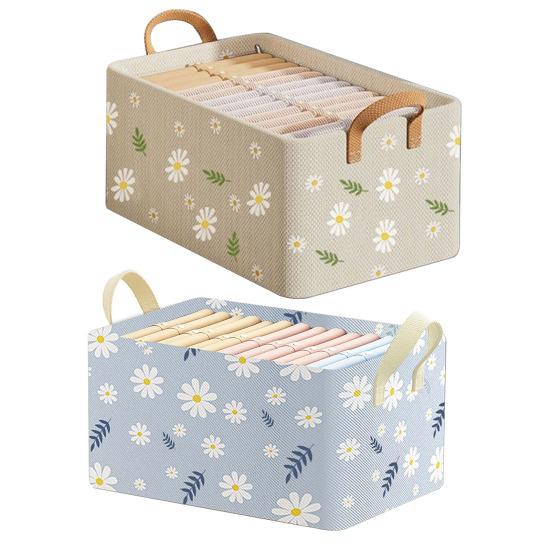 Yousheng Clothes Storage Box Classification with Handle Large Capacity Foldable Stoarge Wardrobe Drawer Organiser Trousers T-shirts Socks Storage Case