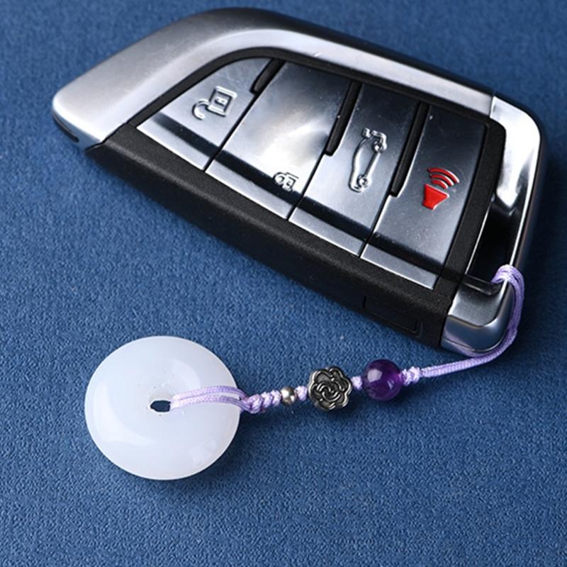 Винтажный кулон-пряжка из белого нефрита, цепочка для телефона, аксессуар, брелок в китайском стиле, уникальный подарок для женщин, девушек